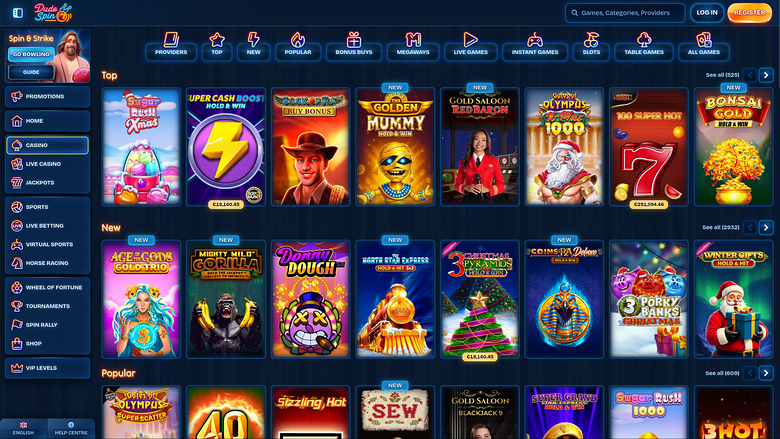 DudeSpin Casino — Games lobby