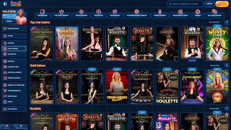 DudeSpin Casino — Livedealer