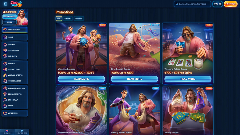 DudeSpin Casino — Promotions page