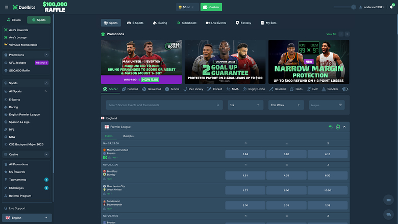 Duelbits Casino — Sportsbook