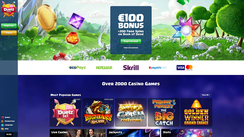 Duelz Casino — Homepage