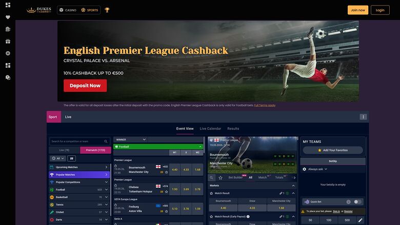 Dukes Casino — Sportsbook