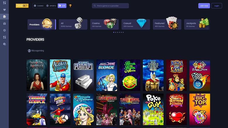 DynoBet Casino — Games by studio