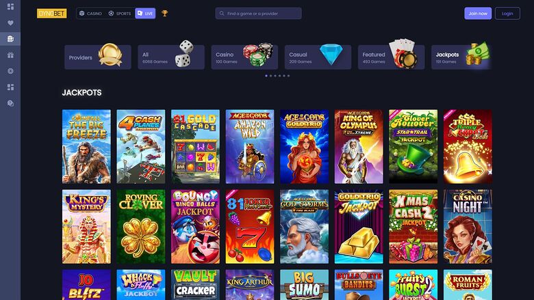DynoBet Casino — Jackpot games