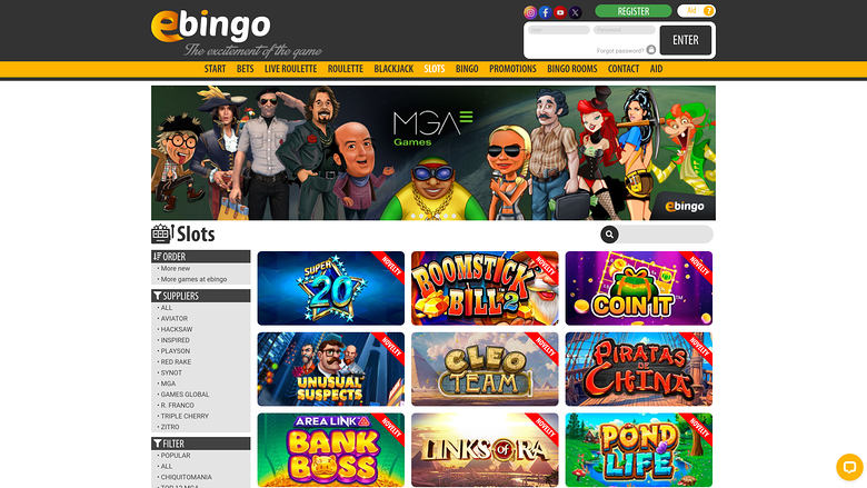 EBINGO — Games lobby