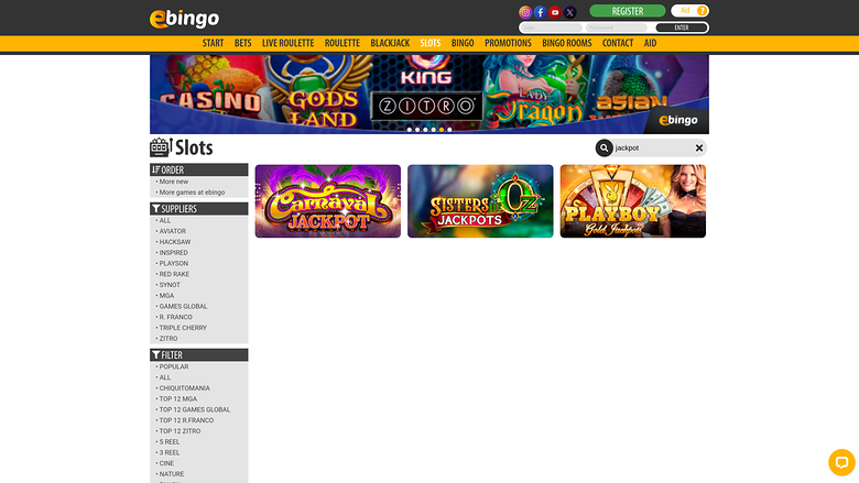 EBINGO — Jackpot games