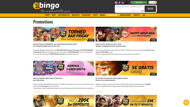 EBINGO — Promotions page