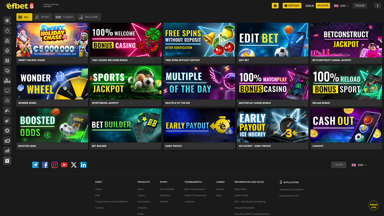 efbet — Promotions page
