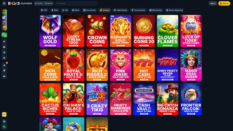 Ego Games Casino — Jackpot games