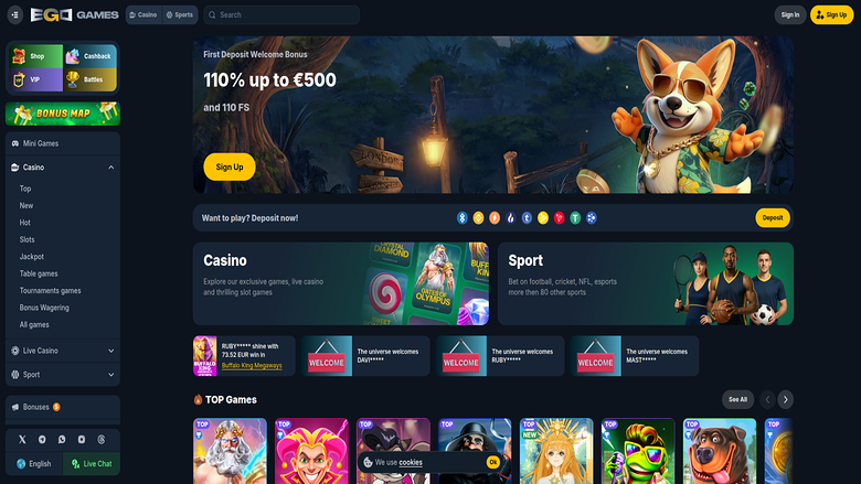 Ego Games Casino — Homepage