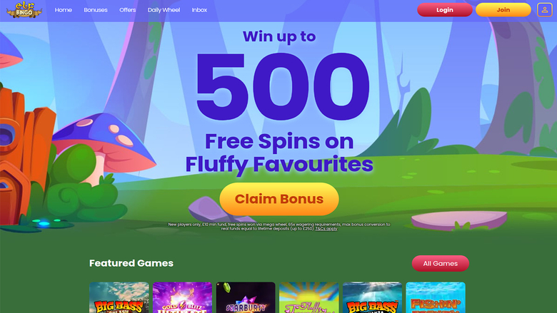 Elf Bingo Casino — Homepage