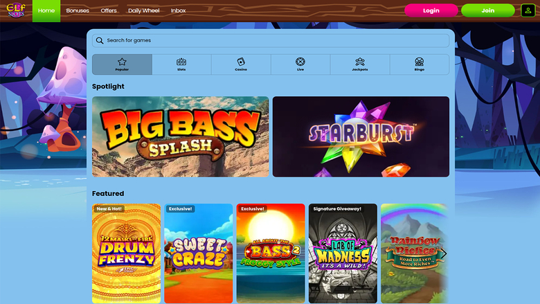 Elf Slots Casino — Games lobby