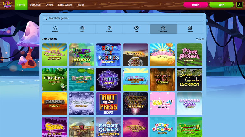 Elf Slots Casino — Jackpot games