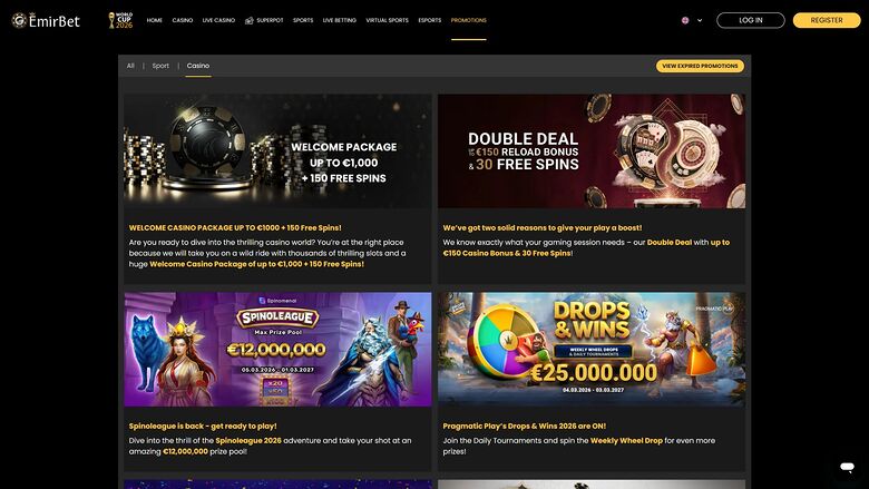 EmirBet — Promotions page