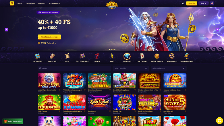Emperia Casino — Jackpot games