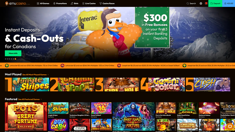 Emu Casino — Homepage