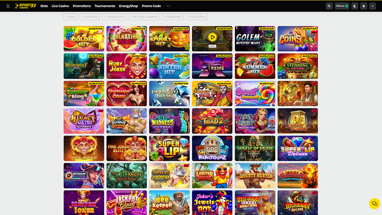 Energy Casino — Games lobby