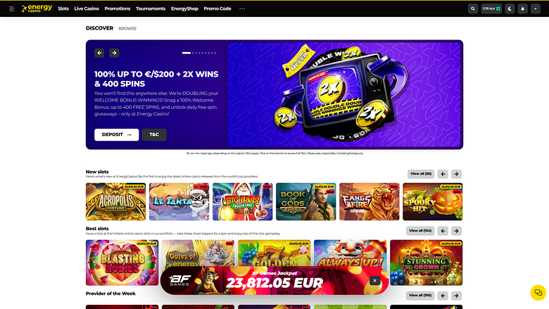 Energy Casino — Homepage