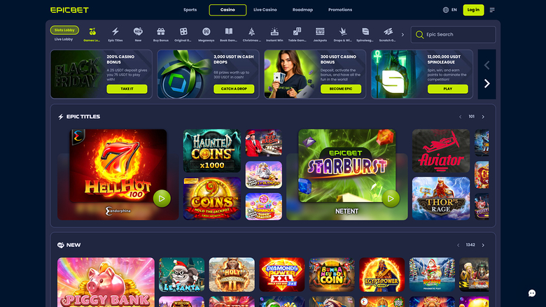 EpicBet Casino — Homepage