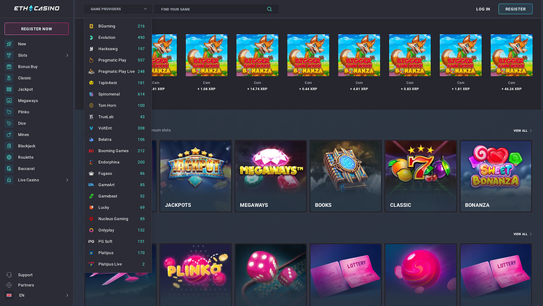 ETH Casino — Games by studio