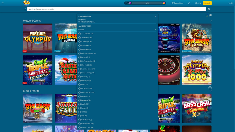 EUcasino — Games by studio