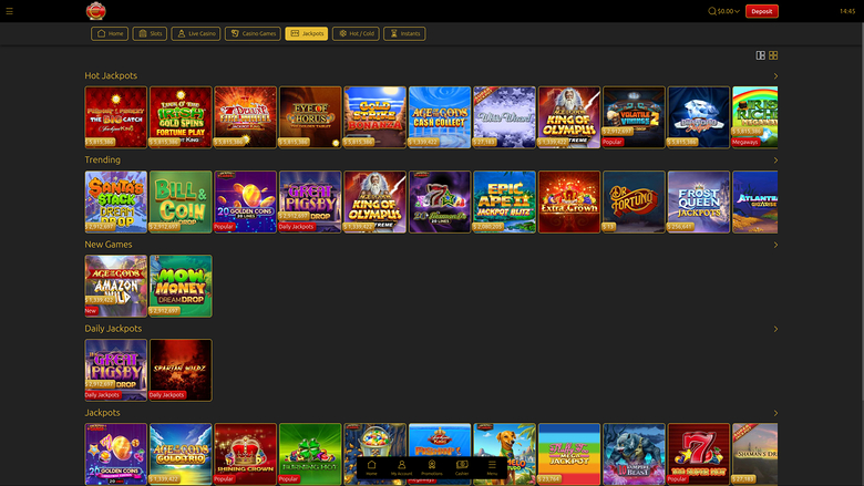 Euro King Casino — Jackpot games