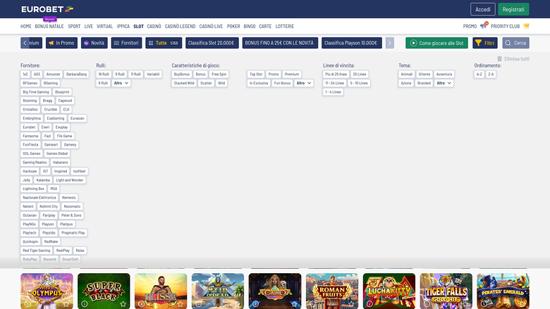 Eurobet Casino — Games by studio