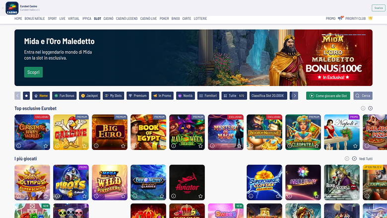 Eurobet Casino — Games lobby