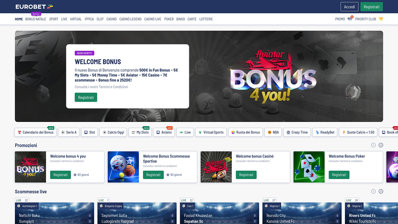 Eurobet Casino — Homepage