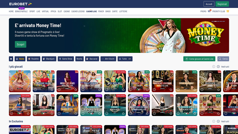 Eurobet Casino — Live dealer lobby