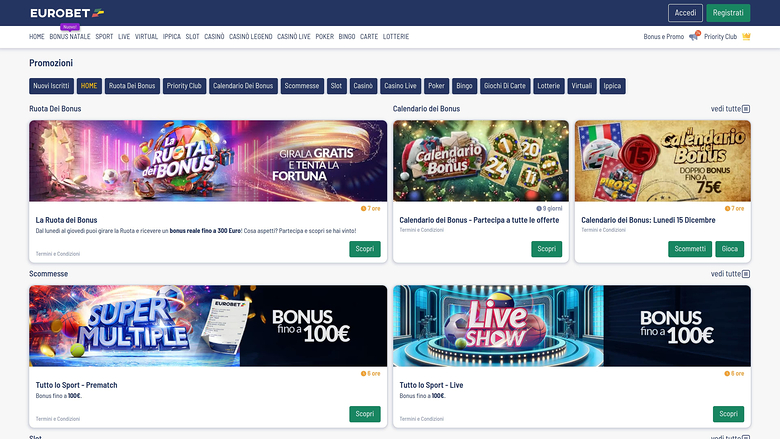 Eurobet Casino — Promotions page