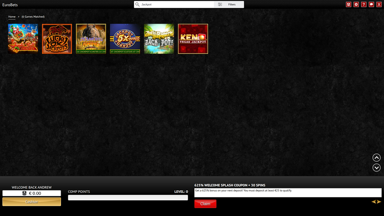 EuroBets Casino — Jackpot games