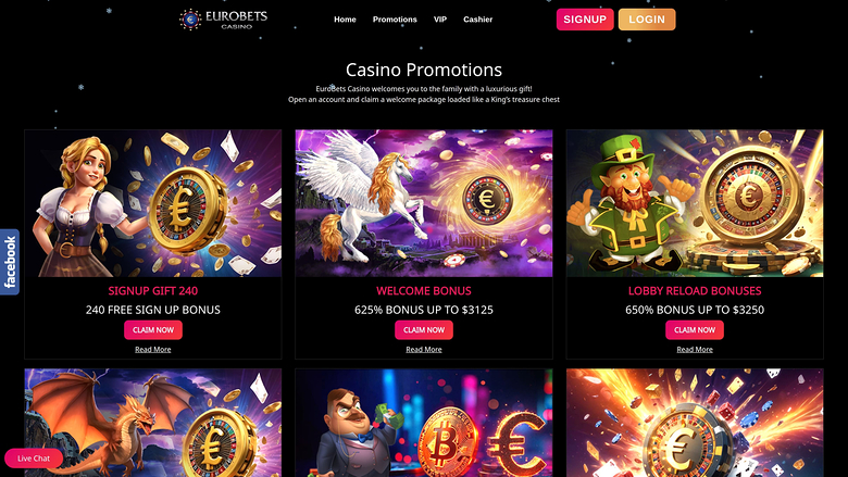 EuroBets Casino — Promotions page