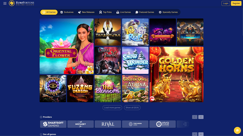 EuroFortune Casino — Games lobby