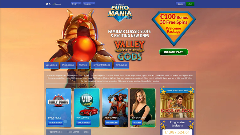 EuroMania Casino — Homepage