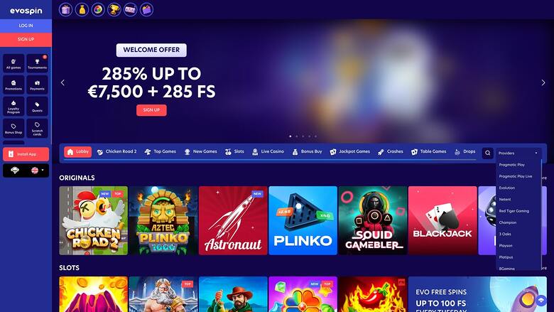 EvoSpin Casino — Games by studio