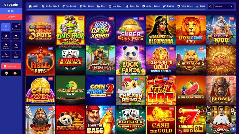 EvoSpin Casino — Games lobby