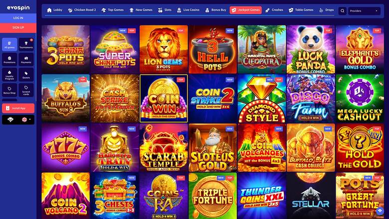 EvoSpin Casino — Jackpot games