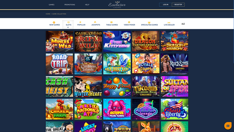Exclusive Casino — Games lobby