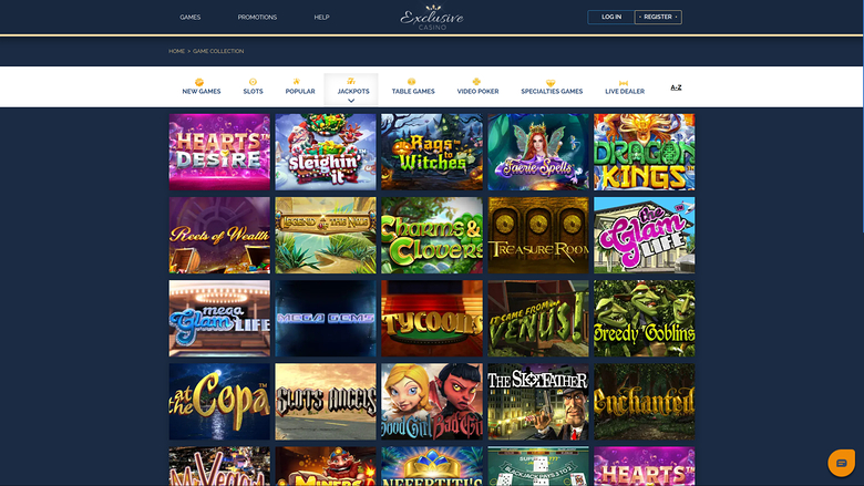 Exclusive Casino — Jackpot games