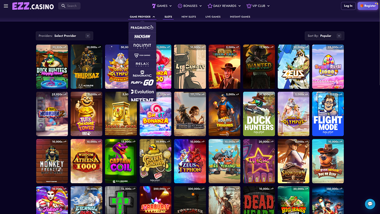 EZZ Casino — Games by studio