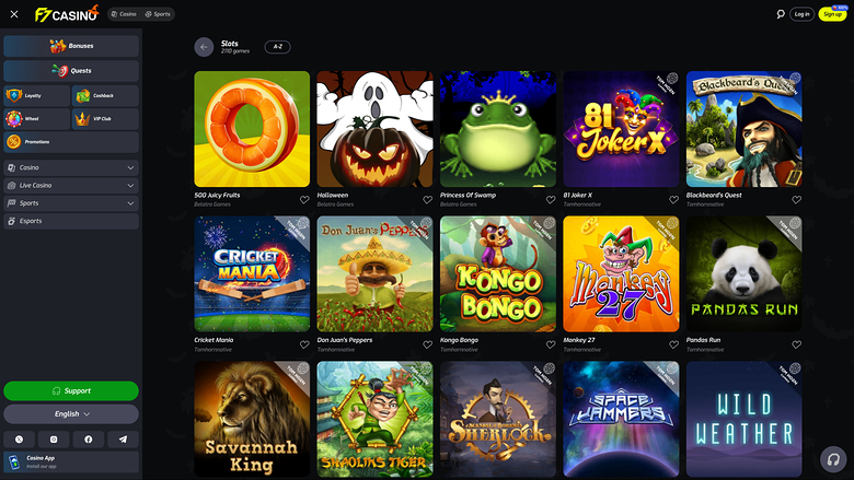 F7 Casino — Games lobby