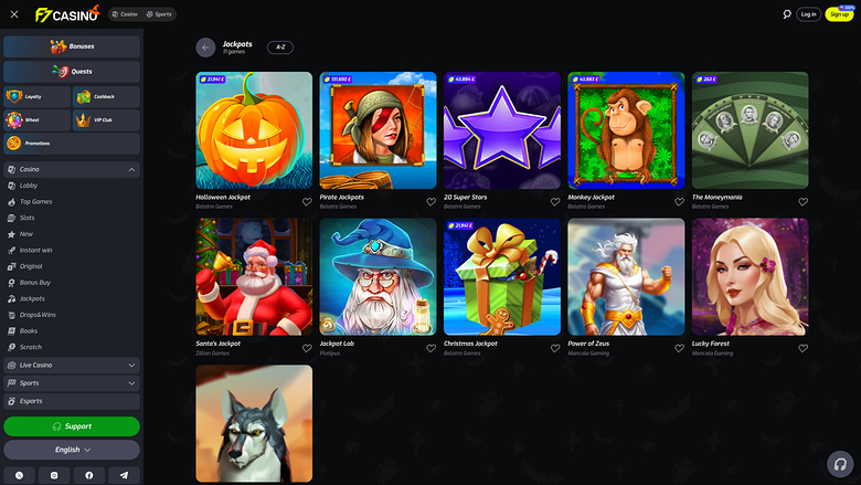F7 Casino — Jackpot games