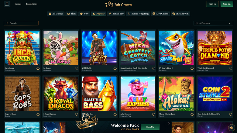 FairCrown Casino — Games lobby