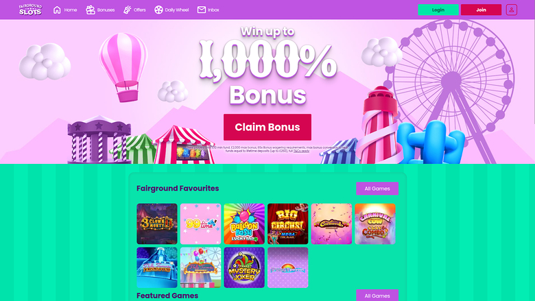Fairground Slots Casino — Homepage