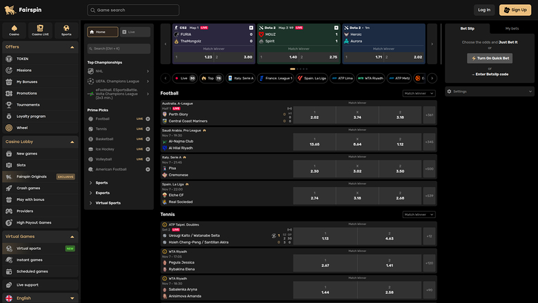 Fairspin Casino — Sportsbook