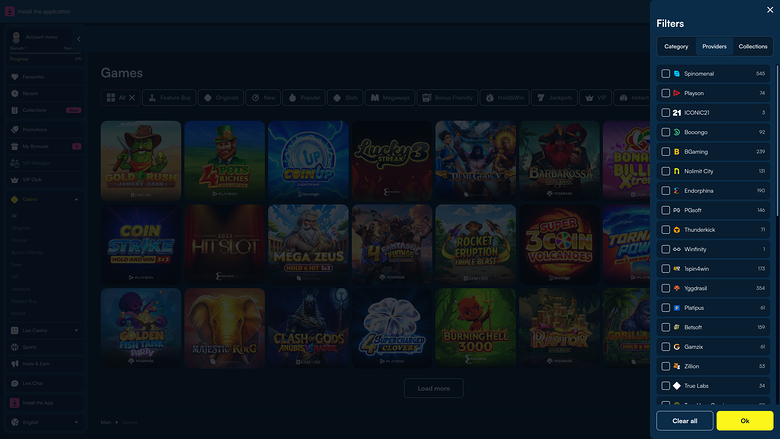Fanobet Casino — Games by studio