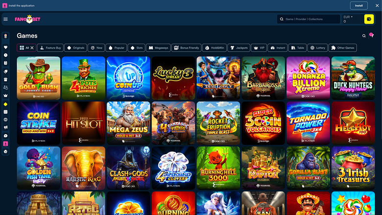 Fanobet Casino — Games lobby