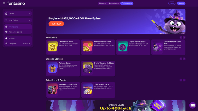 FantasinoCasino — Promotions page