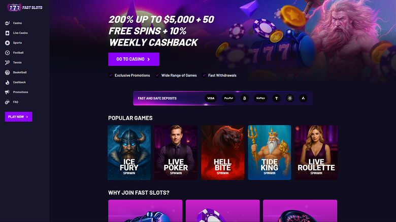 Fast Slots Casino — Homepage